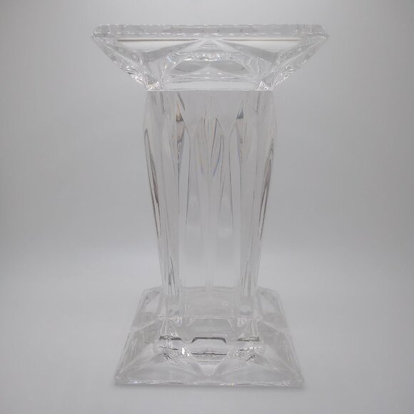 Quad Prism Candle Holder Vase Pillar Pedestal Reversible Clear Crystal 7" Vase - Picture 2 of 10